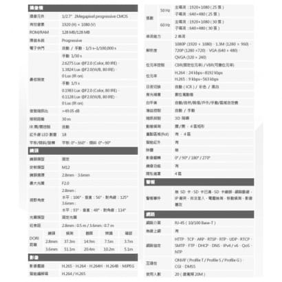 DH-IPC-HFW1235SN-W-S2 2MP紅外線子彈型WIFI攝影機 大華dahua 監視器