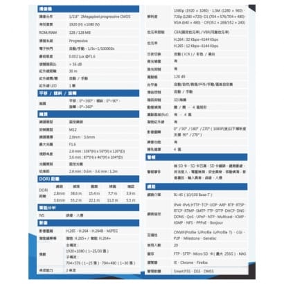 DH-IPC-HFW2231SN-S-S2 星光 2MP 紅外線槍型網路攝影機 IP cam 大華dahua 監視器