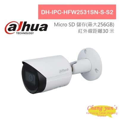 大華 DH-IPC-HFW2531SN-S-S2 5百萬畫素 星光級紅外線IPcam網路攝影機