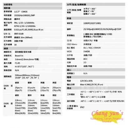 DH-HAC-HFW1200SN 2百萬畫素 HDCVI 紅外線槍型攝影機 大華dahua