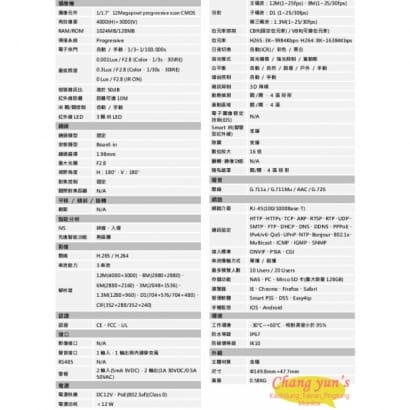 DH-IPC-EBW81230N 全景H.265 12MP紅外線IP攝影機 大華dahua 監視器攝影機