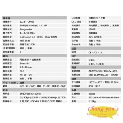 DH-HAC-HFW3231EN-Z 1080P HDCVI星光級變焦紅外線攝影機 大華dahua 監視器攝影機