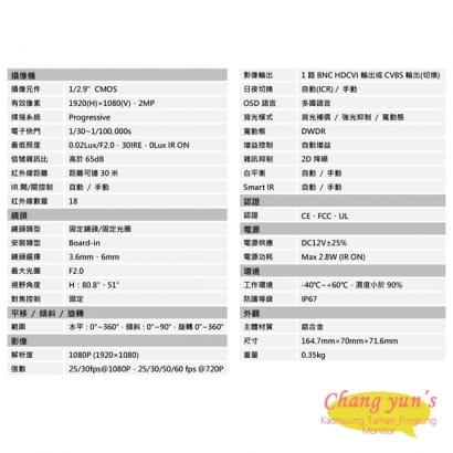 DH-HAC-HFW1220SN 1080P四合一紅外線攝影機 大華dahua 監視器攝影機