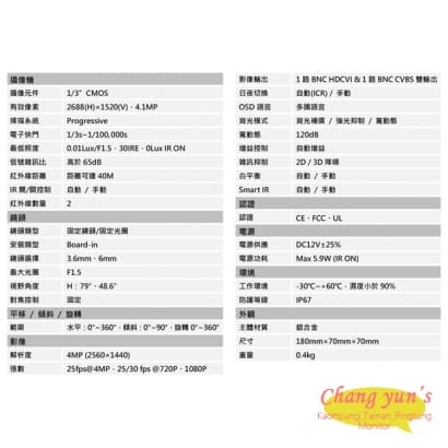 大華 DHI-XVR5104HS 4路XVR錄影主機+ DH-HAC-HFW2401EN 400萬畫素 紅外線攝影機*4