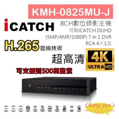 KMH-0825MU-J H.265 8CH數位錄影主機 7in1 DVR 可取 iCATCH DUHD 專用錄影主機