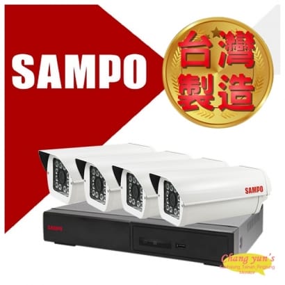 屏東監視器 SAMPO 聲寶 4路4鏡優惠組合 DR-TWEX3-4 VK-TW2C98H 2百萬畫素紅外線攝影機 監視器