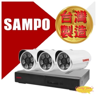 屏東監視器 SAMPO 聲寶 4路3鏡優惠組合 DR-TWEX3-4 VK-TW2C66H 2百萬畫素紅外線攝影機 監視器