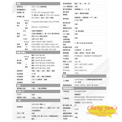 聲寶16路監控錄影主機 DR-TWEX3-16 H.265 5MP 台灣製造