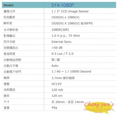 SY4-1080P 高清米粒微型針孔攝影機 HD-AHD 1080P 高清攝影機