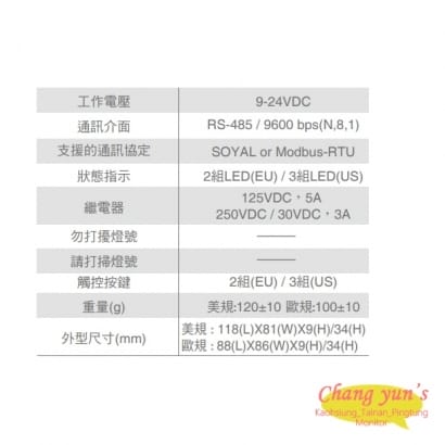 AR-888-T Modbus 智慧開關