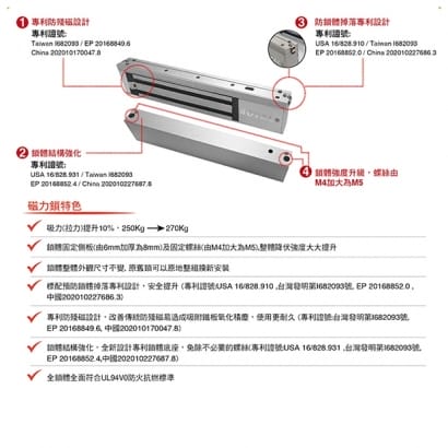 SOYAL AR-0600M-270 新版磁力鎖 拉力270KG 升級版 鎖具