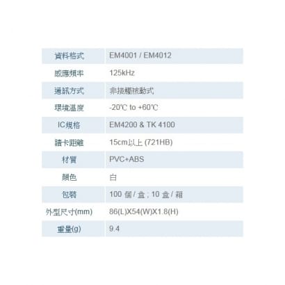 SOYAL AR-TAGCT1R50F 標準唯讀厚卡