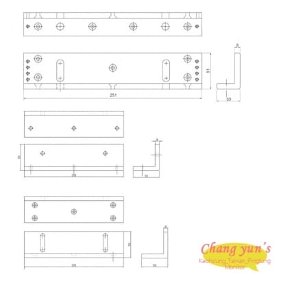 PG-BLZ110A 磁力鎖L & Z 固定型支架 適用於 PML-1100 PML-1101