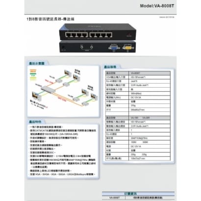 2.jpgVA-8008T 1對8影音訊號延長器-傳送端