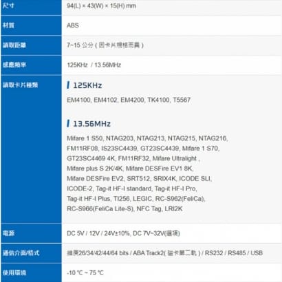 PP-110 迷你型感應讀頭 / 讀卡器 