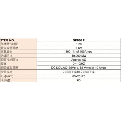 SP001P 避雷器