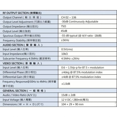 MAV-100A 全頻調變主機