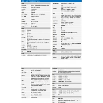 聲寶  VK-TWIP2039FWAL 2MP Lite全彩固定焦點子彈型網路攝影機