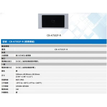 聲寶  CB-A7502F 彩色影像網路型 門口機模組