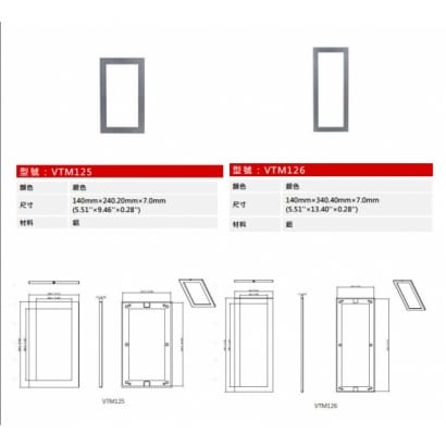 大華  VTM125 VTM126 門口機面板