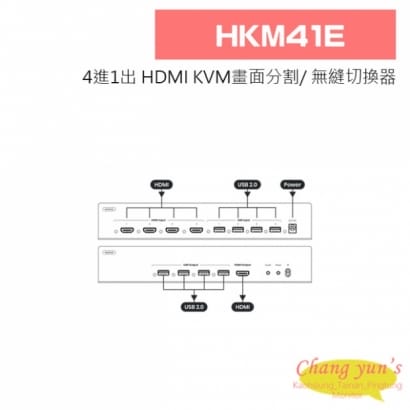 HKM41E 4進1出 HDMI KVM畫面分割/ 無縫切換器