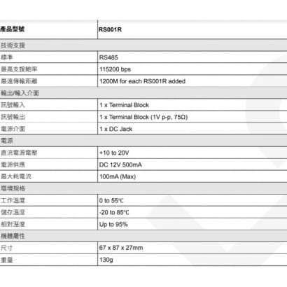 RS001R RS485訊號中繼器