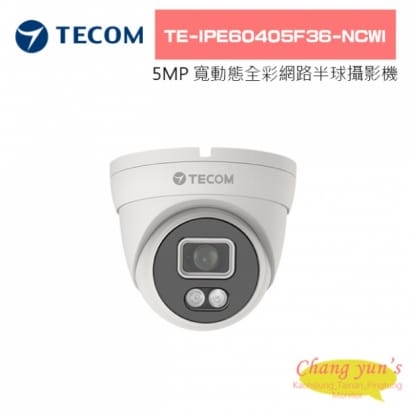 TE-IPE60405F36-NCWI 500萬 寬動態智能全彩網路半球攝影機