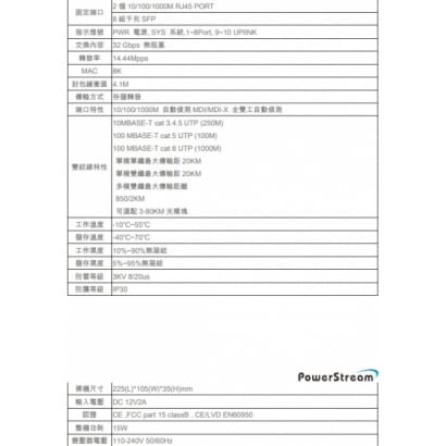 PS-40848 八埠超高速網路供電交換器