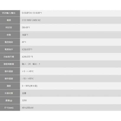 VGA-2401P-JC 24進1出 VGA切換器