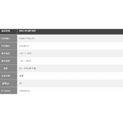 HDC-HV-MF-005 HDMI 轉 VGA 轉換器