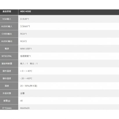 HDC-VC02 VGA+Audio 轉 AV 轉接器