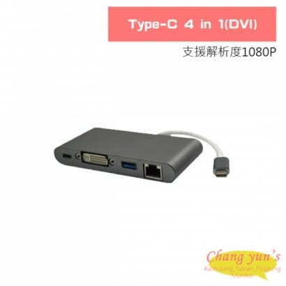 Type-C 4 in 1(DVI)轉換器