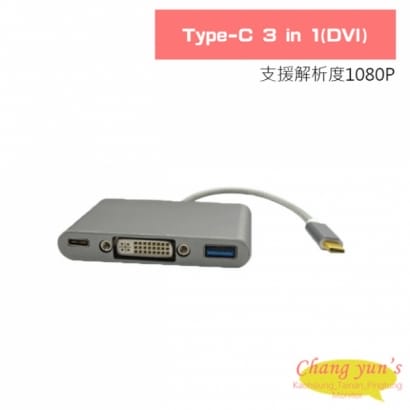 Type-C 3 in 1(DVI)轉換器