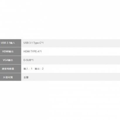 Type-C 轉 HDMI+VGA 轉換器