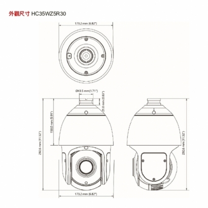 Honeywell HC35WZ5R30 500萬畫素 H.265 紅外線快速球網路攝影機