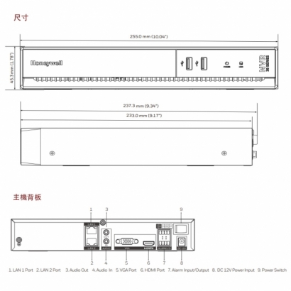 Honeywell HN35040100 4路 H.265 PoE NVR 錄影主機