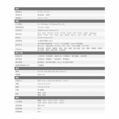 Honeywell HC35WB5R2 500萬畫素 H.265 紅外線電動變焦管型網路攝影機