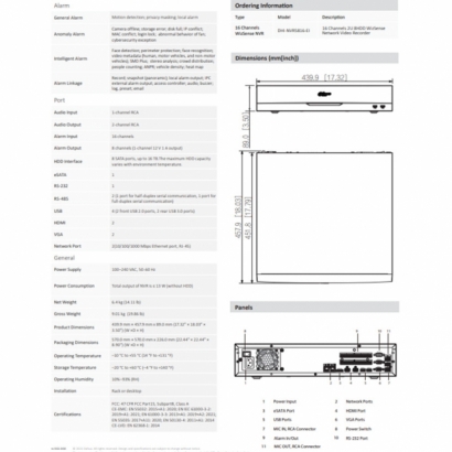 大華 DHI-NVR5816-EI 16路 網路型錄影主機規格