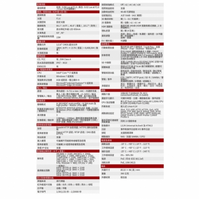 LILIN 利凌 P6R3780AE4 800萬畫素 紅外線 基本辨識機能球型網路攝影機