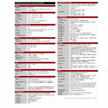 LILIN 利凌 Z2R6422AX 200萬畫素 紅外線 日夜兩用 自動對焦防破壞球型網路攝影機