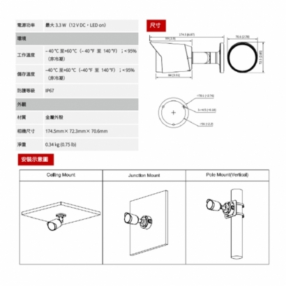 聲寶 VK-TW2139FWTNAL 200萬 全彩星光 HDCVI 槍型攝影機