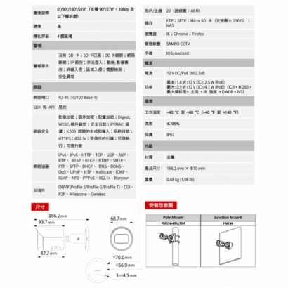 聲寶 VK-TWIP2030FWSNA 200萬 紅外線 內建麥克風 網路攝影機