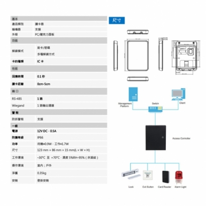 聲寶 AC-TWR1201A 門禁讀頭