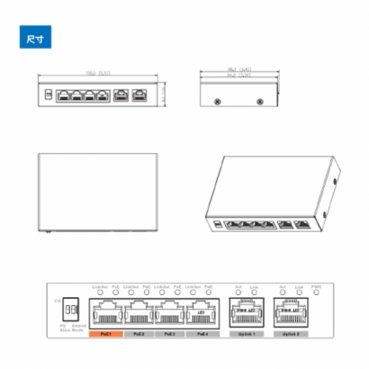 聲寶 PFSC3116-4ET60 4埠 非網管型 PoE 交換器