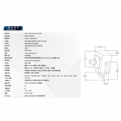 IPC150 200萬 星光級 魚眼豆干型網路攝影機